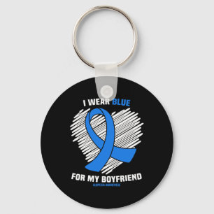 Wear Blue For My Boyfriend Alopecia Awareness Key Ring