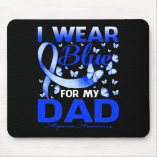 Wear Blue For My Dad Alopecia Awareness Butterfly Mouse Mat