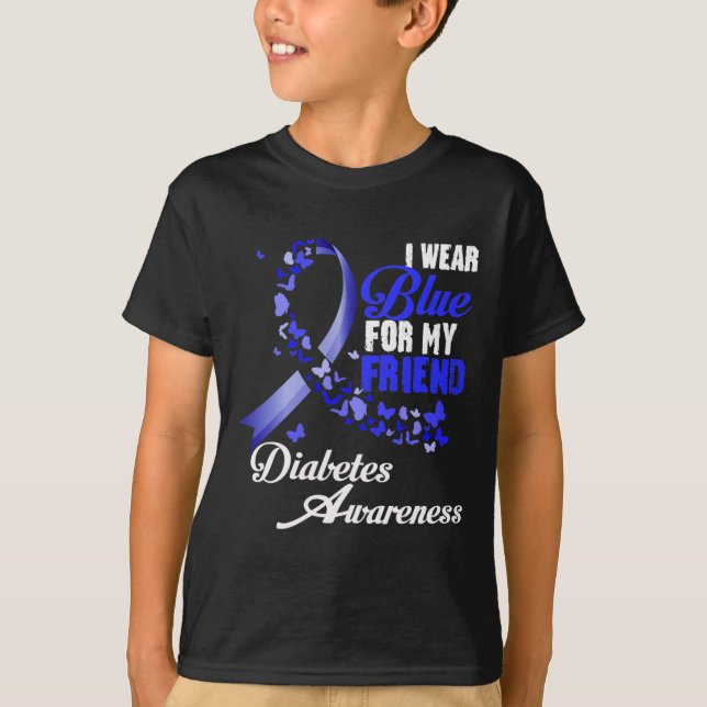 Wear Blue For My Friend T1d Diabetes Awareness Blu T-Shirt (Front)