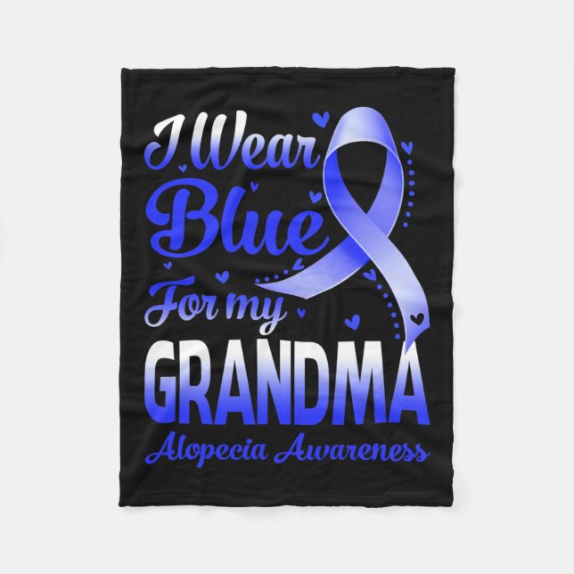 Wear Blue For My Grandma Alopecia Awareness 1  Fleece Blanket (Front)