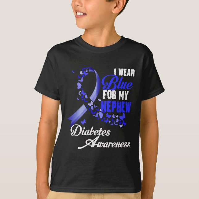 Wear Blue For My Nephew T1d Diabetes Awareness Blu T-Shirt (Front)