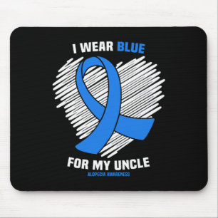 Wear Blue For My Uncle Alopecia Awareness 1  Mouse Mat