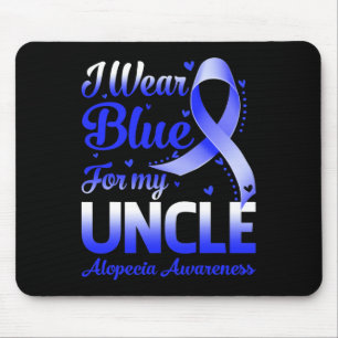 Wear Blue For My Uncle Alopecia Awareness Mouse Mat