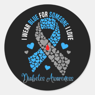 Wear Blue For Someone Love Type 1 Diabetes Classic Round Sticker