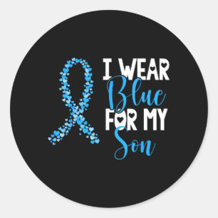 Wear Blue For Son Colon Cancer Awareness Support Classic Round Sticker