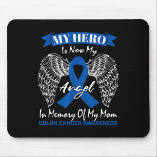 Wear Blue Ribbon In Memory Of My Mum Colon Cancer Mouse Mat