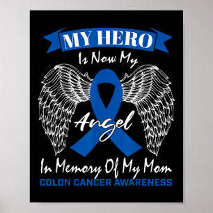 Wear Blue Ribbon In Memory Of My Mum Colon Cancer Poster
