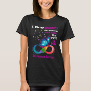 Wear Burgundy Brain Aneurysm Awareness T-Shirt