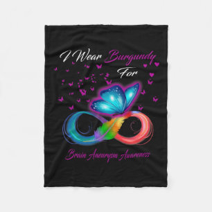 Wear Burgundy For Brain Aneurysm Awareness 2 Fleece Blanket