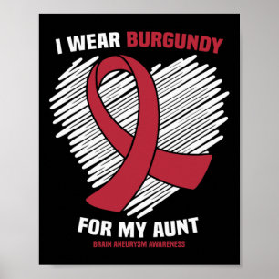 Wear Burgundy For My Aunt Brain Aneurysm Awareness Poster