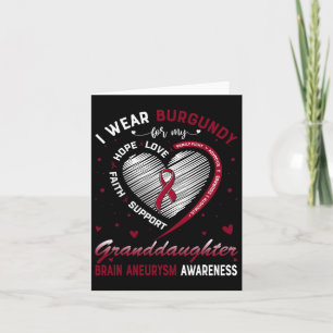 Wear Burgundy For My Granddaughter Brain Aneurysm Card