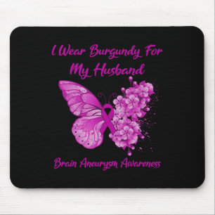 Wear Burgundy For My Husband Brain Aneurysm Awaren Mouse Mat