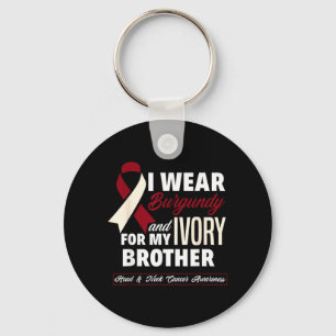 Wear Burgundy Ivory For Brother Head Neck Cancer Key Ring