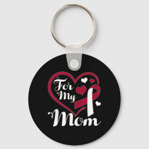 Wear Burgundy Ivory For Mum Head Neck Cancer Key Ring