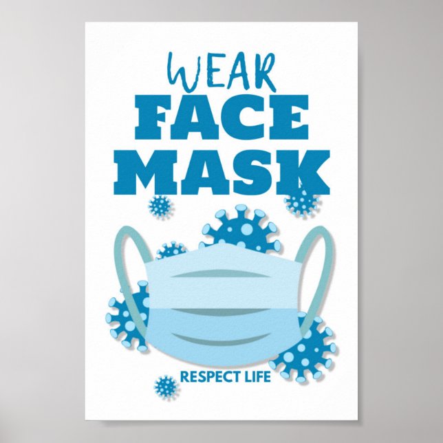 Wear face mask poster (Front)