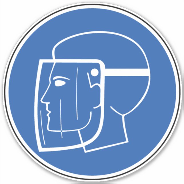 Wear Face Shield Hazard Symbol Label (Front)