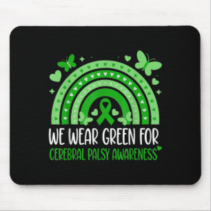 Wear Green Cerebral Palsy Awareness Rainbow Ribbon Mouse Mat