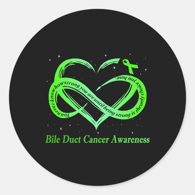 Wear Green For Bile Duct Cancer Awareness Warrior  Classic Round Sticker (Front)