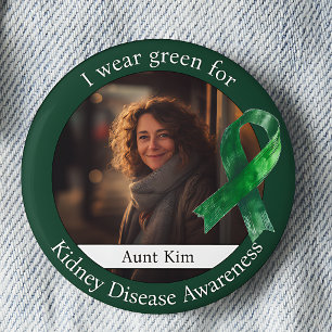 Wear Green for Kidney Disease Awareness Photo 6 Cm Round Badge