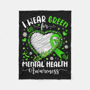 Wear green for mental health awareness butterflyWe Fleece Blanket