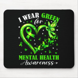 Wear green for mental health awareness heartWear g Mouse Mat