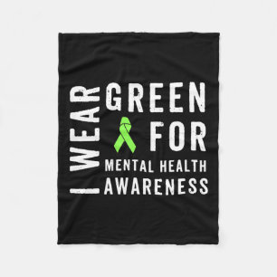 Wear Green For Mental Health Awareness Month Fleece Blanket
