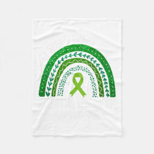 Wear Green For Mental Health Awareness Ribbon Rain Fleece Blanket