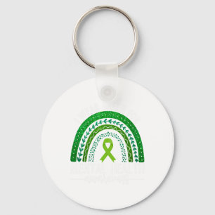 Wear Green For Mental Health Awareness Ribbon Rain Key Ring
