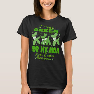 Wear Green For Mum Cute Balloon Dog Liver Cancer T-Shirt