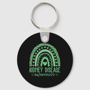 Wear Green Kidney Disease Awareness Month Leopard Key Ring