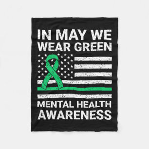 Wear Green Mental Health Awareness Fleece Blanket