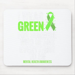 Wear Green Ribbon Fight The Stigma Mental Health A Mouse Mat