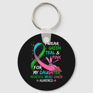 Wear Green Teal Pink For My Daughter Metastatis Br Key Ring