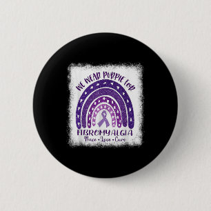 Wear In May Purple Fibromyalgia Awareness Gnome Fo 6 Cm Round Badge