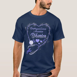 Wear Lavender Stethoscope Oesophageal Cancer Aware T-Shirt