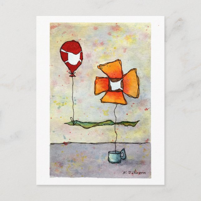 Wear Masks, Save Lives Watercolor Postcard (Front)