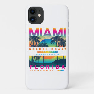 Wear Miami Florida T shirts Miami Colourful Sunris iPhone 11 Case