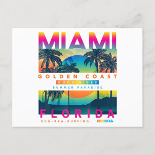 Wear Miami Florida T shirts Miami Colourful Sunris Holiday Postcard