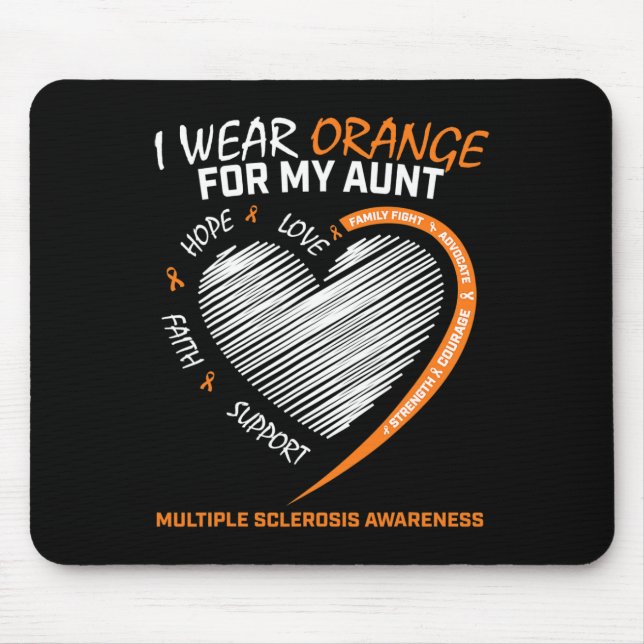 Wear Orange Aunt Multiple Sclerosis Apparel Ms Awa Mouse Mat (Front)