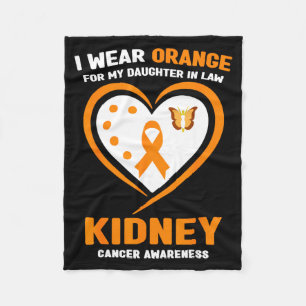 Wear orange for daughter in law kidney cancer fleece blanket
