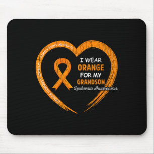 Wear orange for grandson leukaemia awareness mouse mat