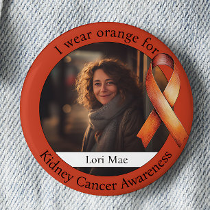 Wear Orange for Kidney Cancer Awareness Photo 6 Cm Round Badge