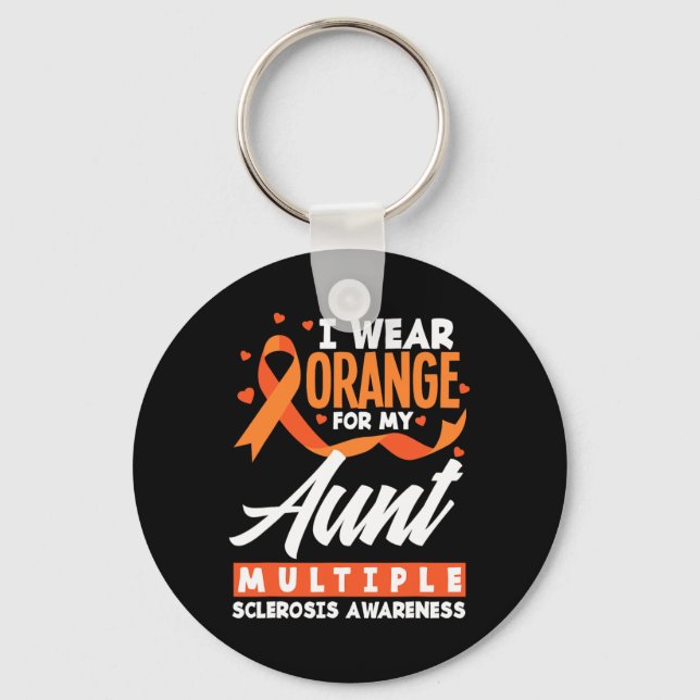 Wear Orange For My Aunt Multiple Sclerosis Awarene Key Ring (Front)