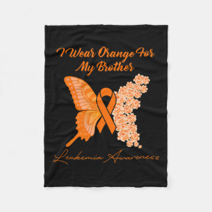 Wear Orange For My Brother - Leukaemia Awareness Fleece Blanket