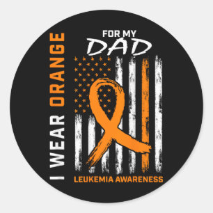 Wear Orange For My Dad Leukaemia Awareness America Classic Round Sticker