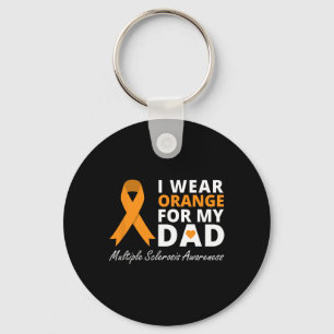 Wear Orange For My Dad Ms Awareness Ribbon Warrior Key Ring