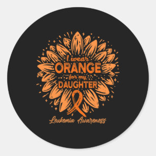 Wear Orange For My Daughter - Sunflower Leukaemia  Classic Round Sticker