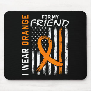Wear Orange For My Friend Leukaemia Awareness Flag Mouse Mat