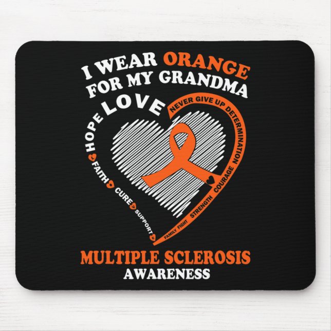 Wear Orange For My Grandma Multiple Sclerosis Awar Mouse Mat (Front)