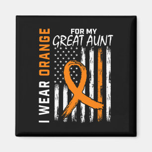 Wear Orange For My Great Aunt Leukaemia Cancer Awa Magnet
